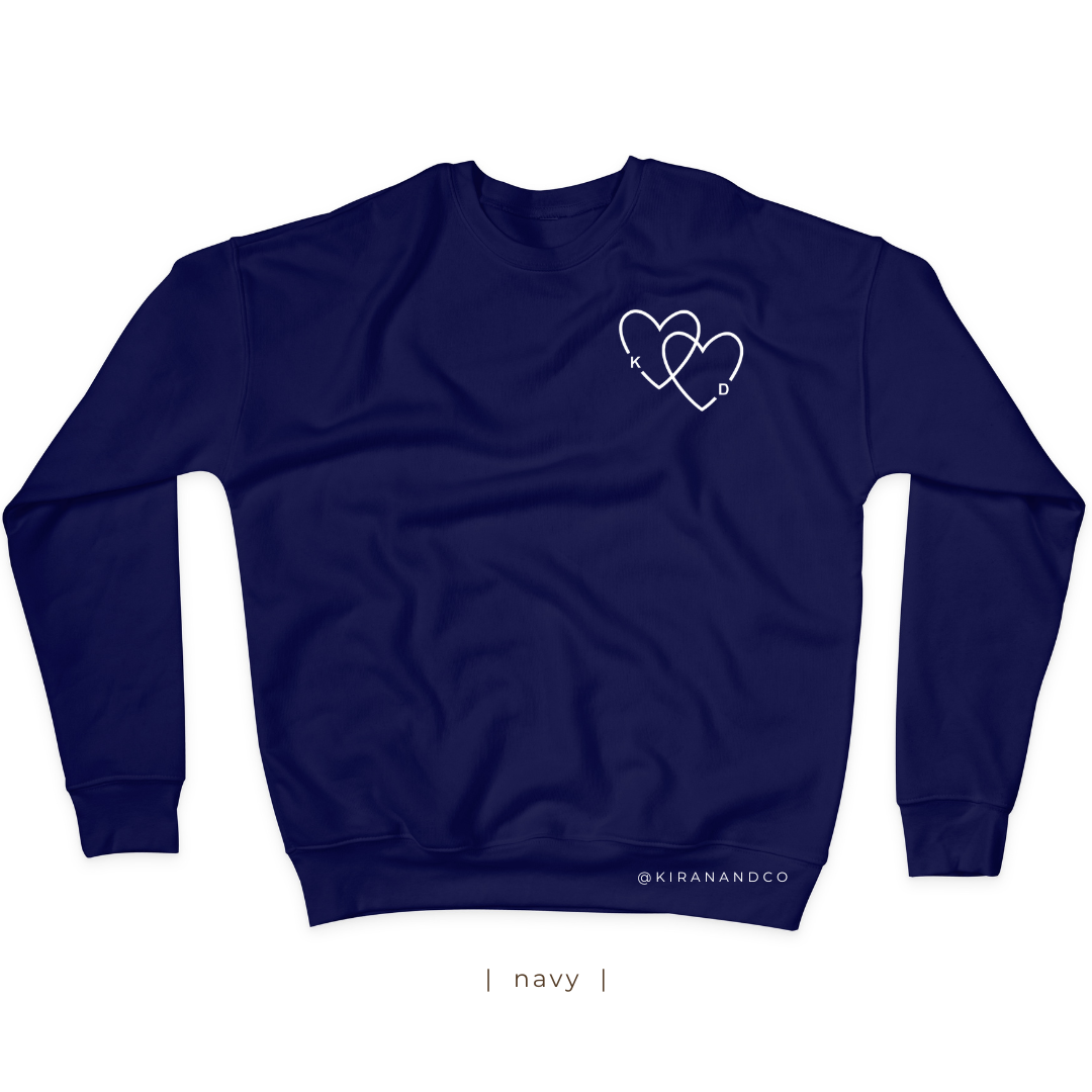 Personalized Initial Hearts Sweatshirt