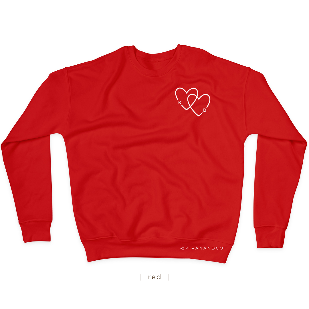 Personalized Initial Hearts Sweatshirt