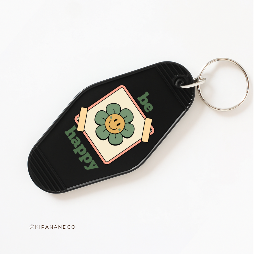 Be Happy (Green) Keychain