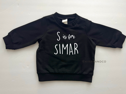 Personalized Initial and Name Baby Sweatshirt