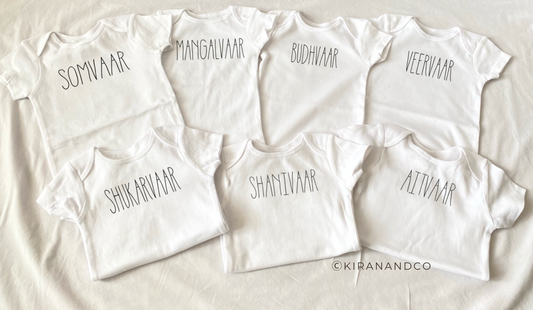 Days of the Week Bodysuit Set