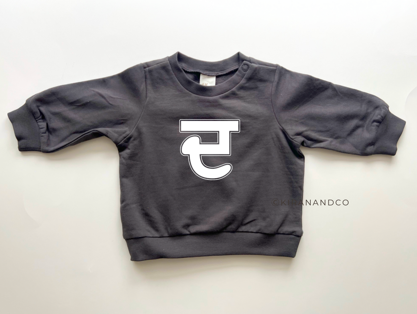 Personalized Gurmukhi Initial Baby Sweatshirt
