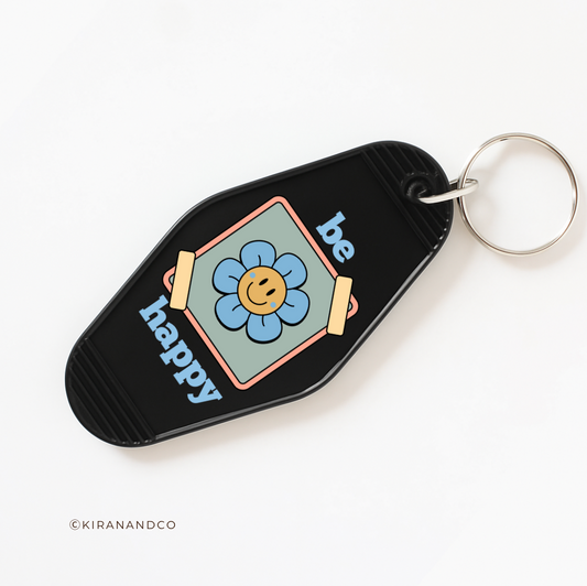 Be Happy (Blue) Keychain
