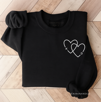 Personalized Initial Hearts Sweatshirt