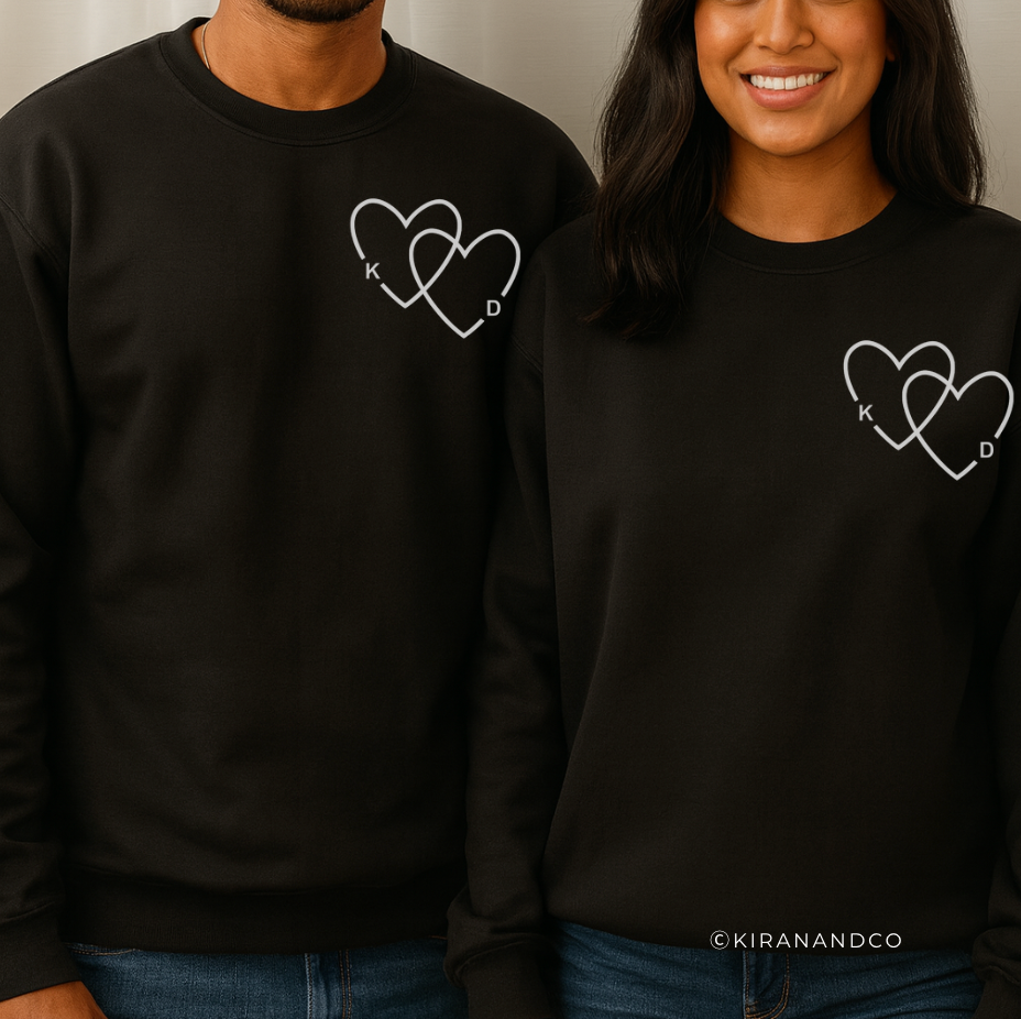 Personalized Initial Hearts Sweatshirt