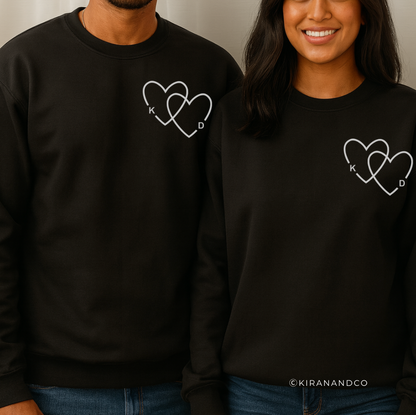 Personalized Initial Hearts Sweatshirt
