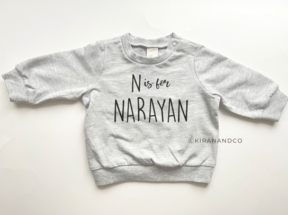 Personalized Initial and Name Baby Sweatshirt
