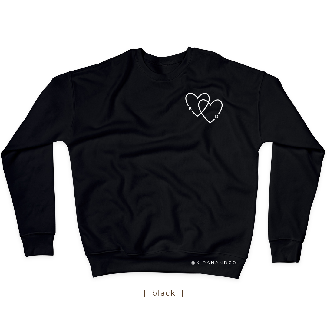 Personalized Initial Hearts Sweatshirt