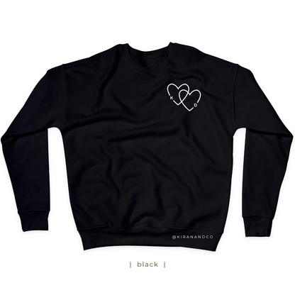 Personalized Initial Hearts Sweatshirt
