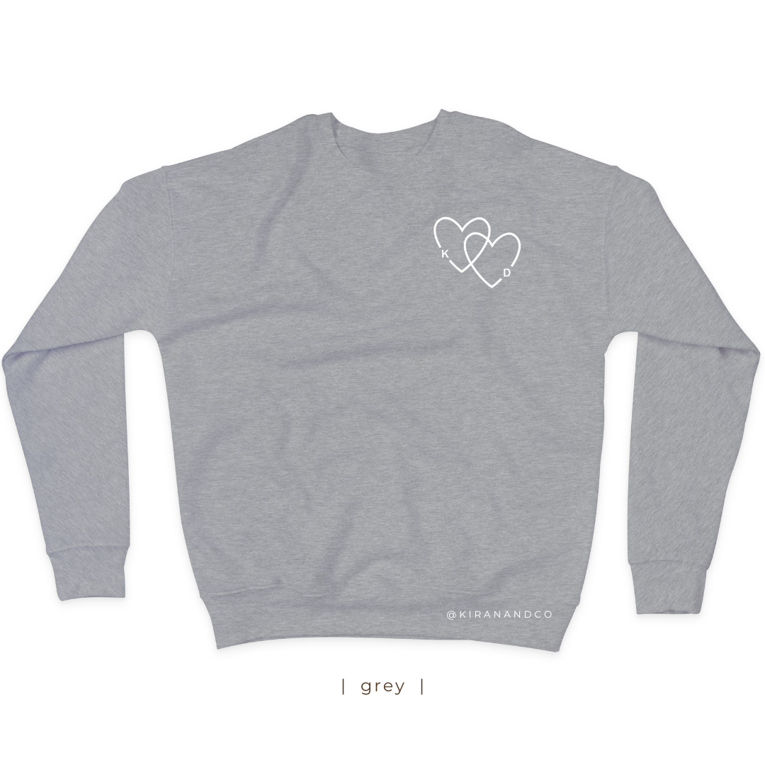 Personalized Initial Hearts Sweatshirt