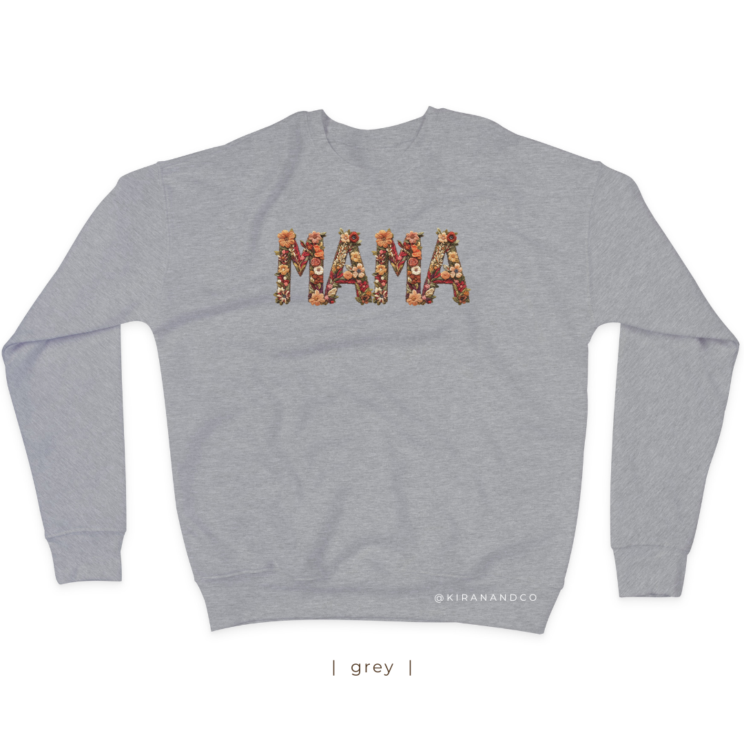 MAMA Faux Embroidery Sweatshirt
