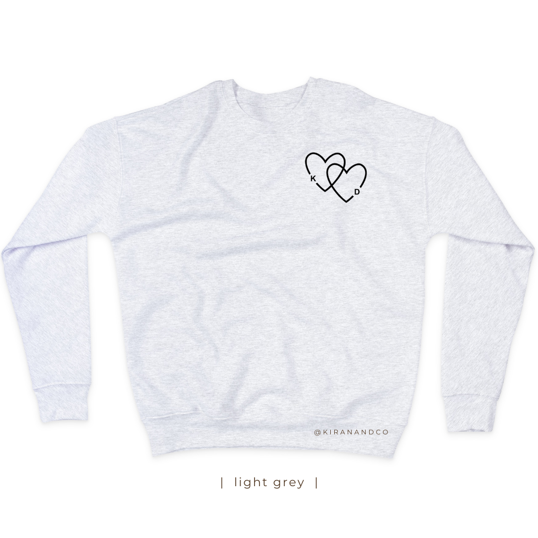 Personalized Initial Hearts Sweatshirt