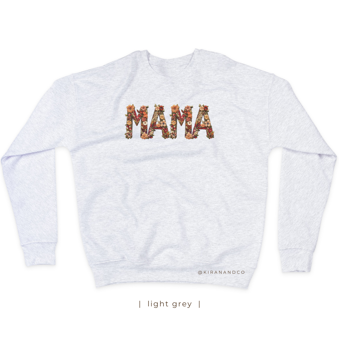 MAMA Faux Embroidery Sweatshirt