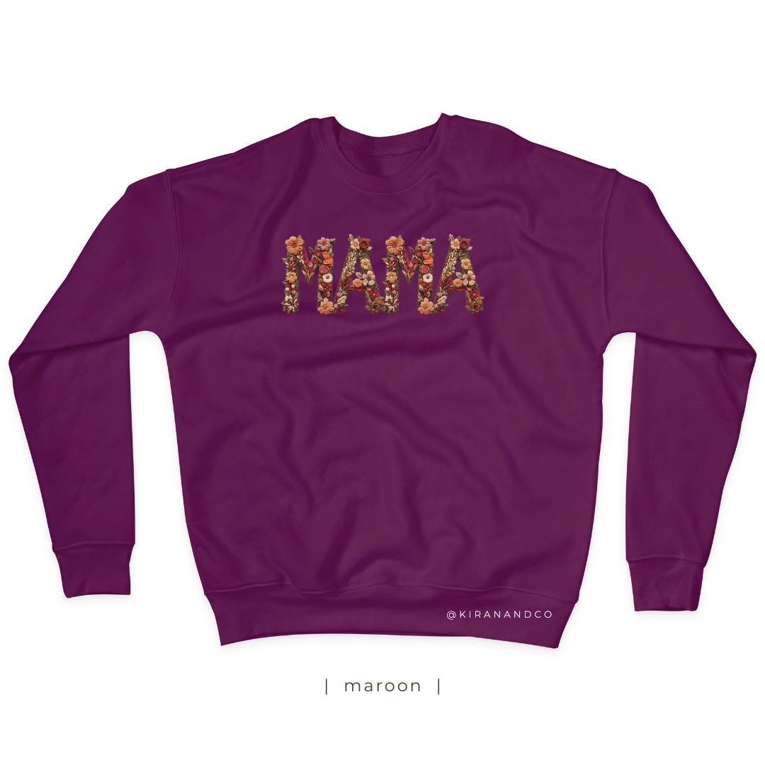 MAMA Faux Embroidery Sweatshirt