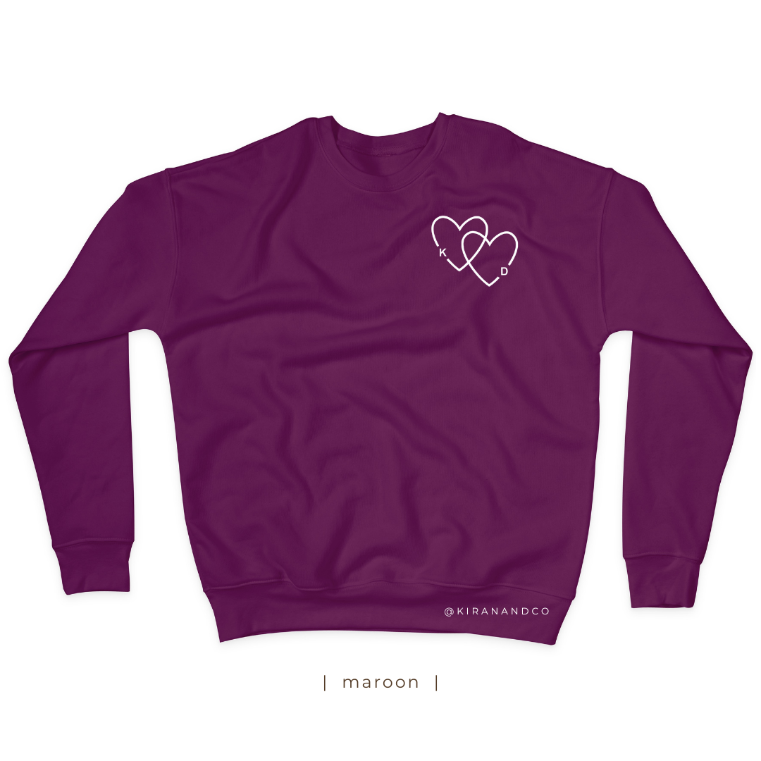 Personalized Initial Hearts Sweatshirt