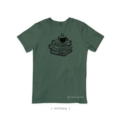 Drink Chaa And Read Good Kitaban T-Shirt
