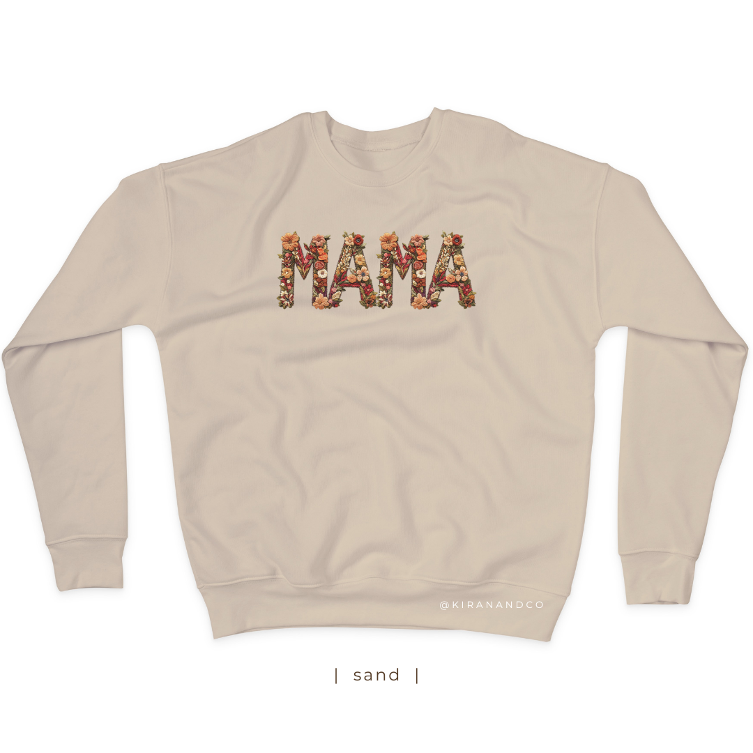 MAMA Faux Embroidery Sweatshirt
