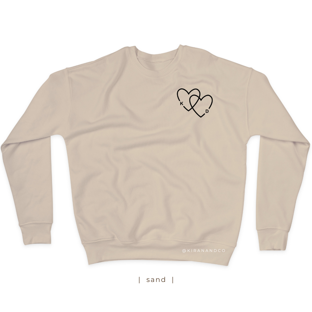 Personalized Initial Hearts Sweatshirt