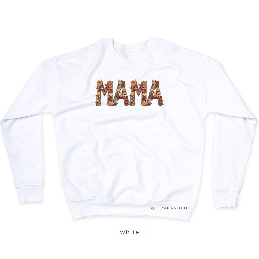 MAMA Faux Embroidery Sweatshirt