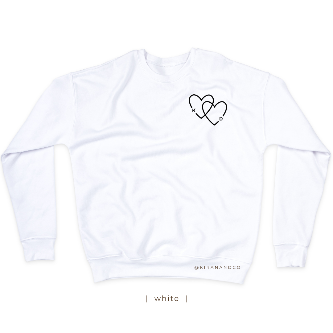Personalized Initial Hearts Sweatshirt