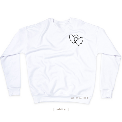 Personalized Initial Hearts Sweatshirt